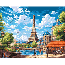 2024Malen-nach-Zahlen-Set „Morgen in Paris“ 40x50 cm W036